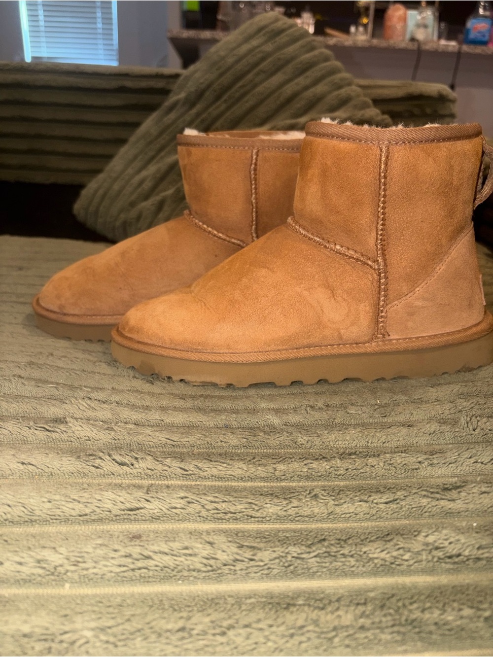 UGG Chestnut Suede Shearling Short Boot